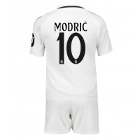 Real Madrid Luka Modric #10 Domáci Detský futbalový dres 2024-25 Krátky Rukáv (+ trenírky)